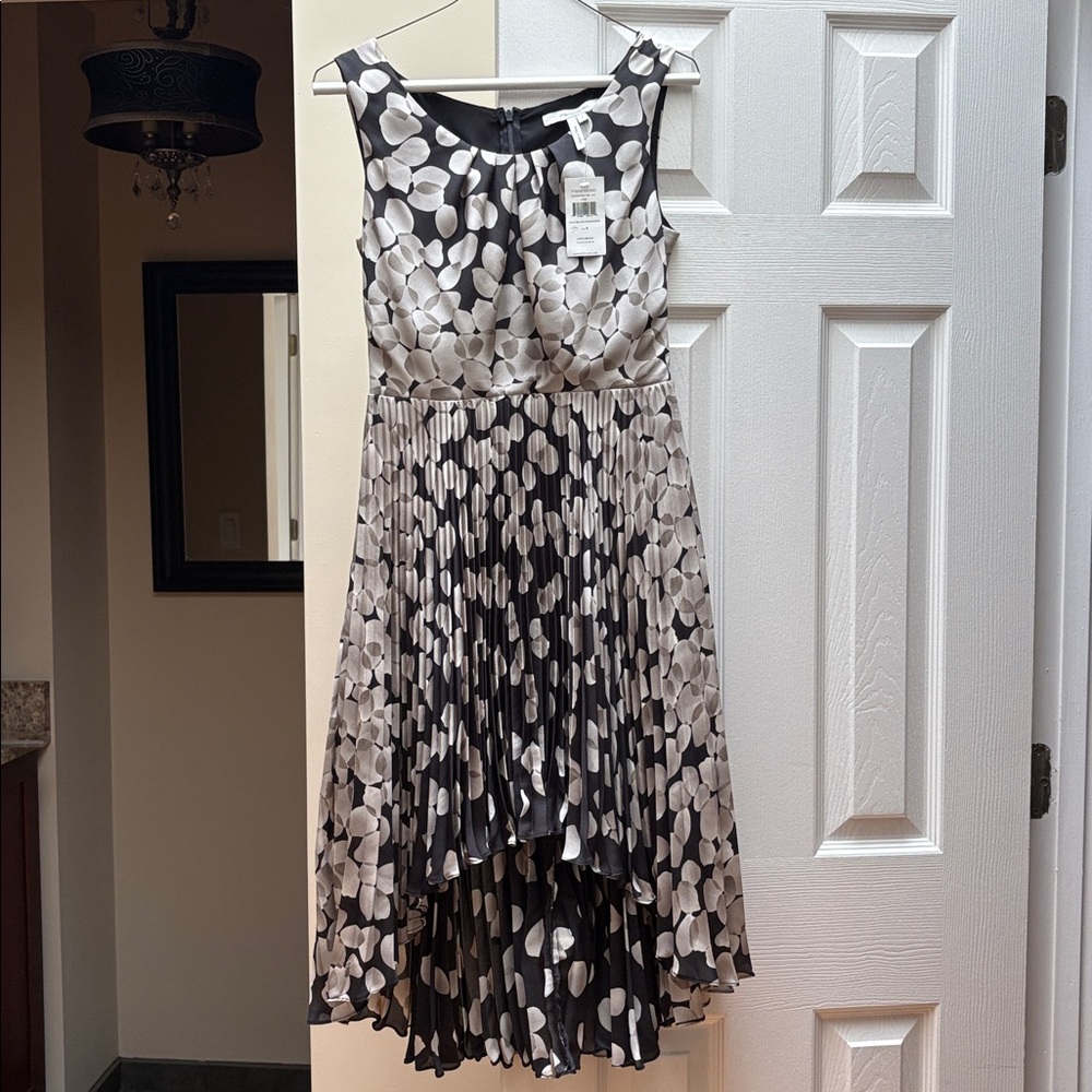 Max & Cleo Dress Lydia Lined Hi-Low Floral Dress pleated $175 NWT size 4
